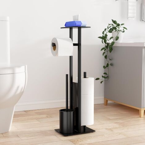 Porte-Papier Toilette en Acier Inoxydable avec Brosse WC - Set de 2 Porte-Papier et Brosse de Toilette