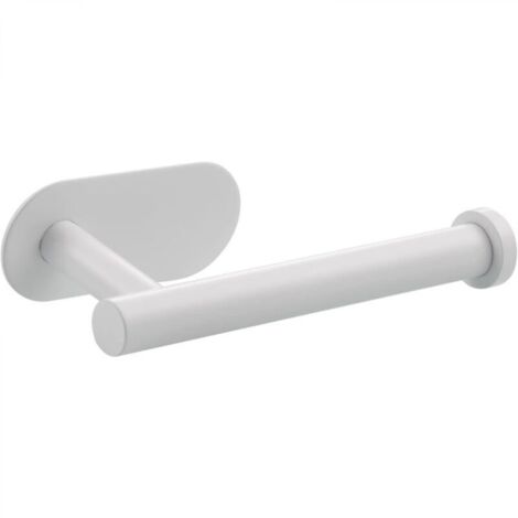 Porte-papier toilette en acier inoxydable blanc, 16,5 cm de long, convient aux salles de bains ou aux cuisines, fixation murale, peut être collé au mur sans perçage, 1 pièce par paquet.