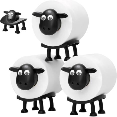 Porte Papier Toilette en Forme De Mouton, Porte Rouleau de Papier Toilette ou comme Cadeau, Décoration Amusante pour Salle de Bain, Convient à Toutes Les Tailles de Rouleaux, Lot de 3