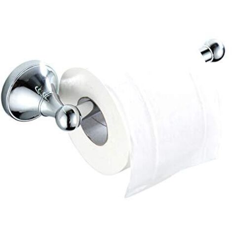 Porte-Papier Toilette en Laiton Suporte-Papier Cuisine pour Toilette Salle de Bain et Cuisine Porte-Rouleau Mural, Chrome Poli
