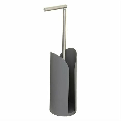 Porte Papier Toilette en Métal avec Réserve et Tige Flexible