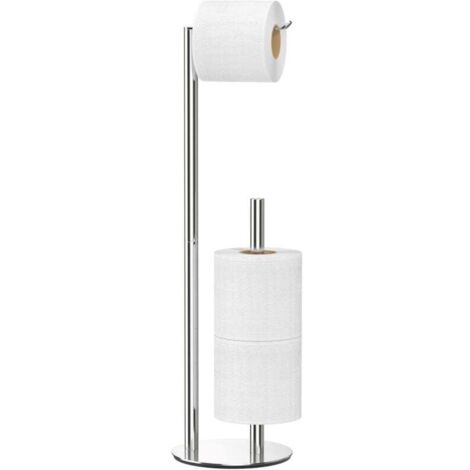 Porte-papier toilette en nickel brossé argenté, porte-rouleau de papier toilette sur pied, distributeur de papier toilette en acier inoxydable pour le stockage du papier toilette