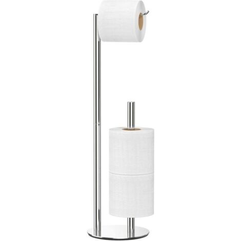 Porte-papier toilette en nickel brossé argenté, porte-rouleau de papier toilette sur pied, distributeur de papier toilette en acier inoxydable pour le stockage du papier toilette