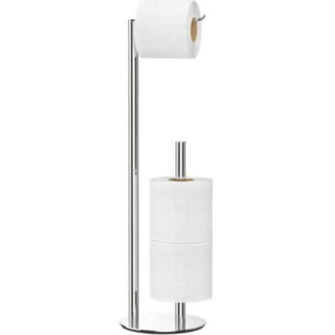 Porte-papier toilette en nickel brossé argenté, porte-rouleau de papier toilette sur pied, distributeur de papier toilette en acier inoxydable pour le stockage du papier toilette