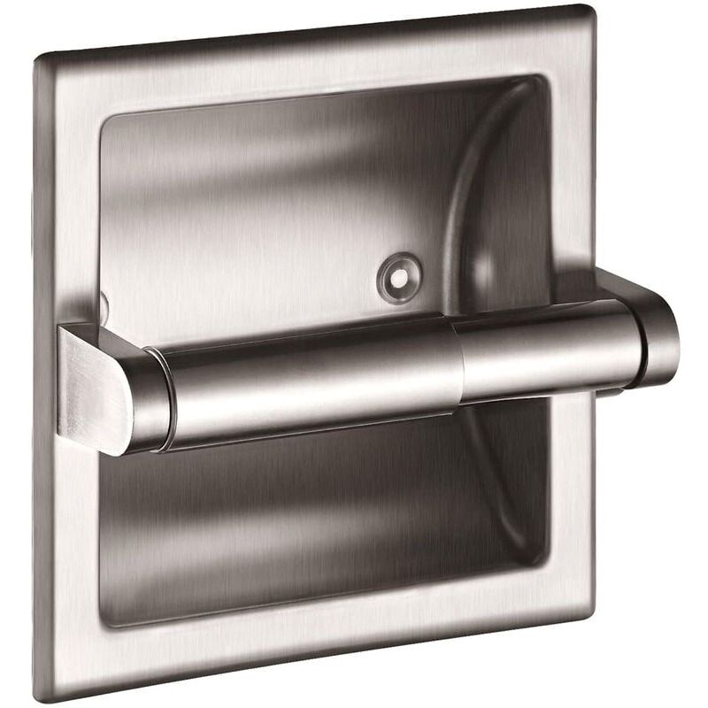 Porte-papier Toilette Encastrable en Acier Inoxydable Porte Rouleau de Papier pour wc Salle de Bain Cuisine - Argent