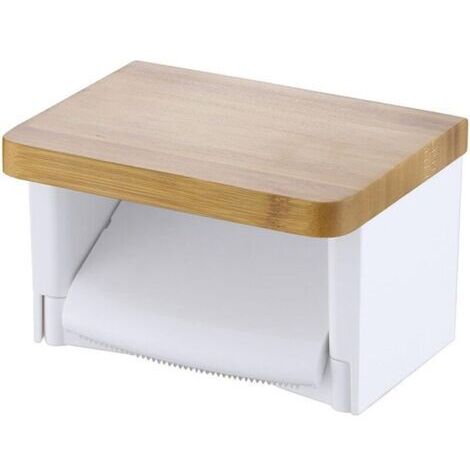 Porte-papier toilette Étagère en bois Porte-rouleau de papier toilette avec étagère en bois, support de rouleau de papier toilette pour maison, appartement, toilettes, salle de bain, toilettes