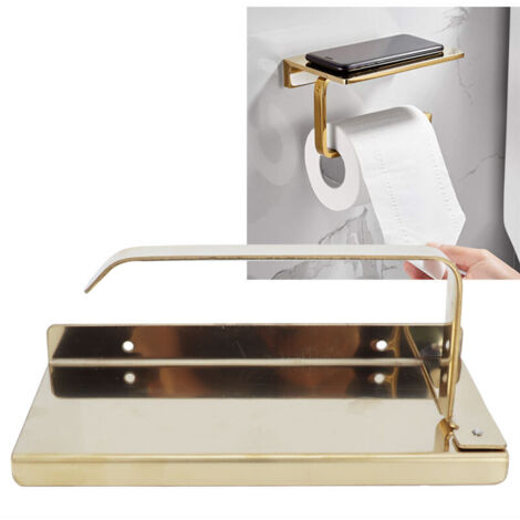 Porte papier toilette inox doré pour salle de bain