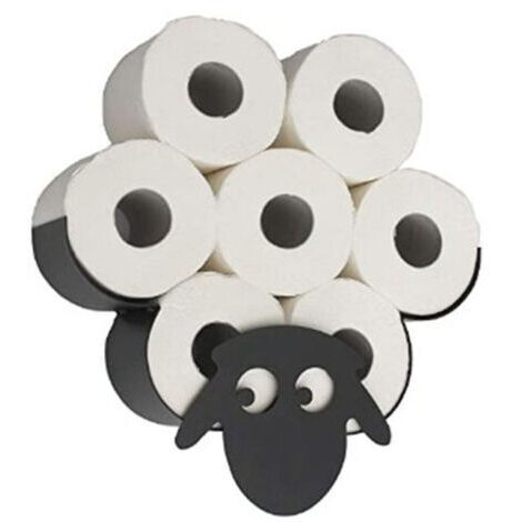 Porte-papier toilette mignon en forme de mouton, boîte de rangement pour mouchoirs, porte-rouleaux mural pour 7 rouleaux, convient aux murs de la cuisine et de la salle de bain.
