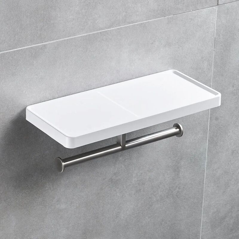 Porte-papier toilette, montage mural, blanc