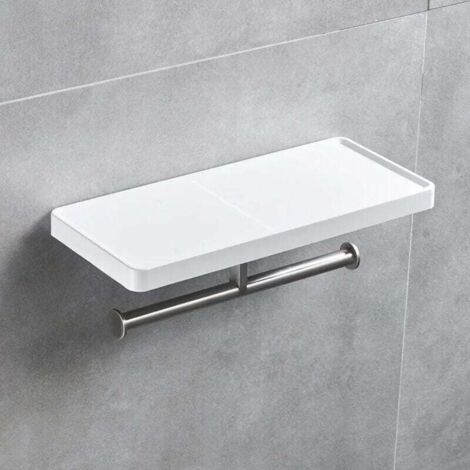Porte-papier toilette, montage mural, blanc
