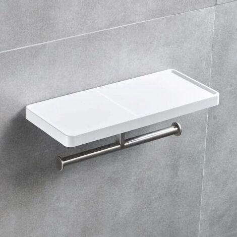 Porte-papier toilette, montage mural, blanc