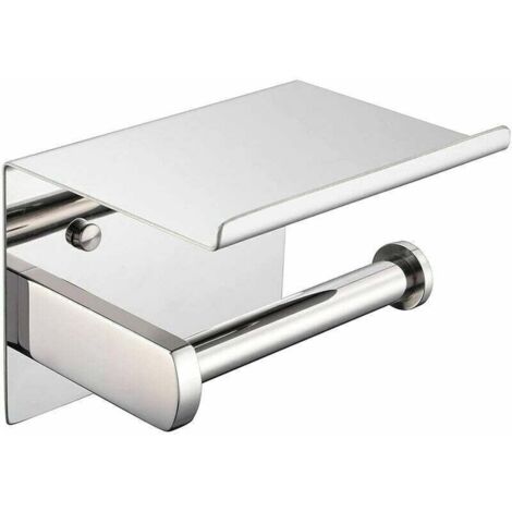 Porte Papier Toilette Mural En Acier Inoxydable Distributeur Papier Avec Tablette Pour Salle De Bain Cuisine Chrome
