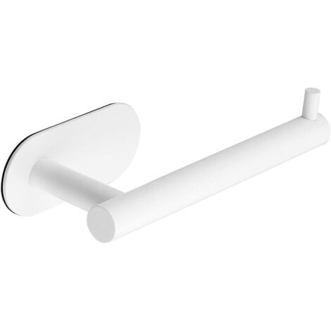 Porte Papier Toilette Mural sans Percage, Derouleur Support Porte Papier Toilette Adhésif en Acier Inoxydable SUS304 pour Salle de Bain et Cuisine, Blanc, EGYT6130-3M-W