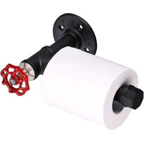 Porte-papier toilette mural - Style vintage et industriel - Accessoire de salle de bain