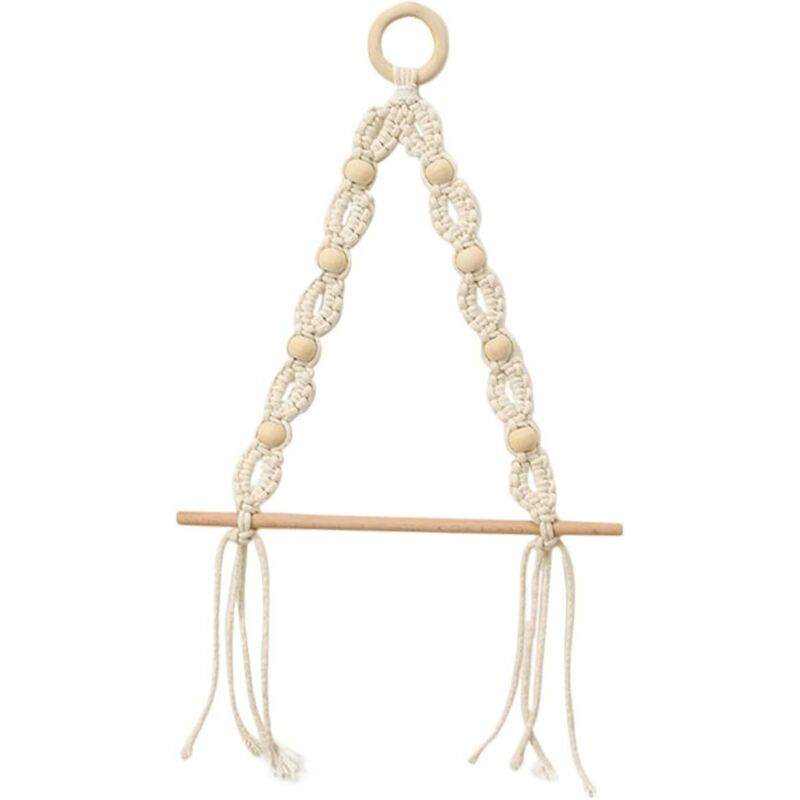 Porte-Papier Toilette Mural Vintage en Coton Et Bois, Porte-mouchoirs Bohème Tissé à La Main, Support Serviettes Solide pour Salle De Bain Et