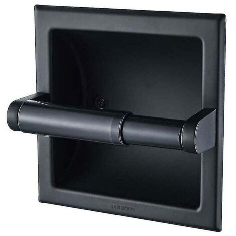 Porte-papier toilette noir mat Support mural pour papier toilette encastrable noir en métal Porte-papier toilette mural noir avec support de montage