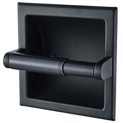 Porte-papier toilette noir mat Support mural pour papier toilette encastrable noir en métal Porte-papier toilette mural noir avec support de montage