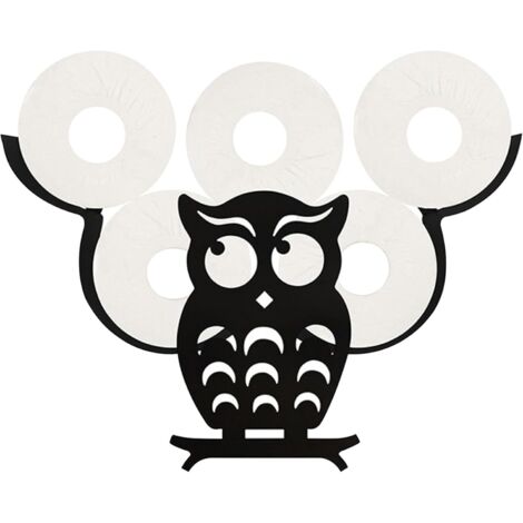 Porte-papier toilette paresseux  Porte-papier toilette en forme de Hibou, fixation murale en métal, rangement pour rouleaux
