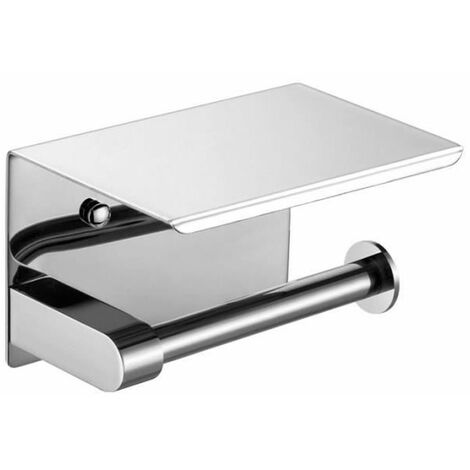 DIGITALAB Porte Papier Toilette Porte Rouleau de Papier Toilette avec Etagère de Téléphone Acier INOX 304 13.7 X 100X 10cm