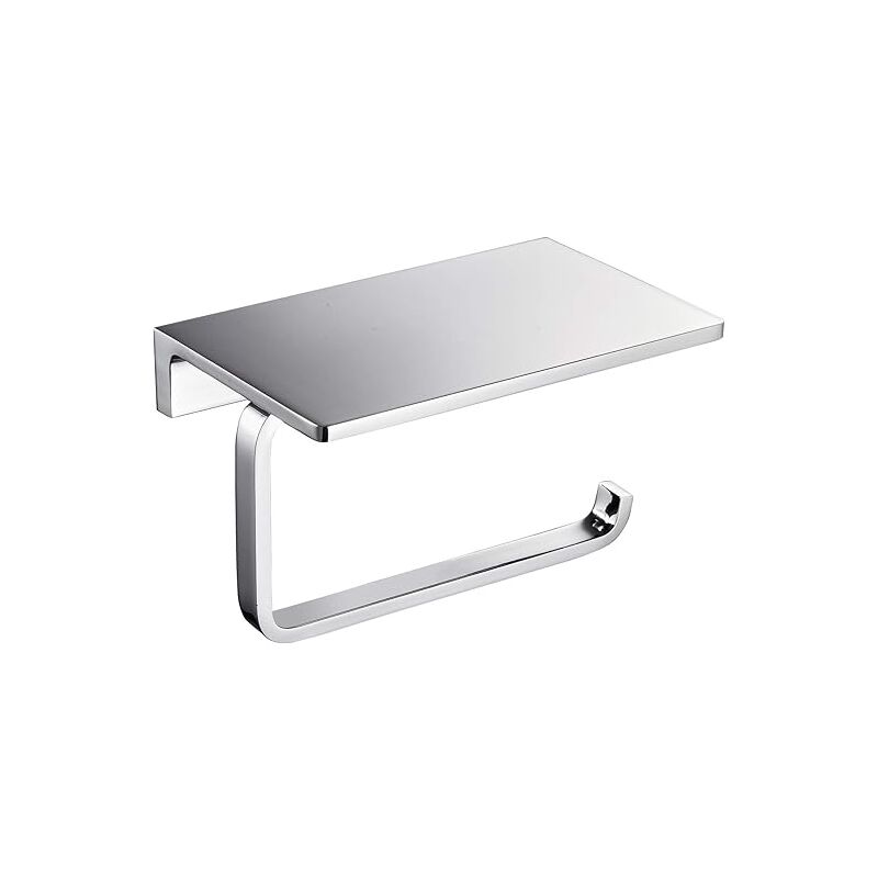 Porte-papier toilette pour salle de bain et porte-papier toilette haut de gamme de style hôtelier avec rangement pour téléphone portable en finition