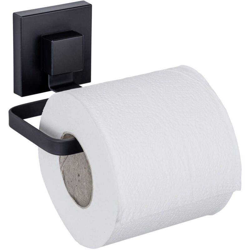 Wenko Quadro dérouleur papier toilette noir mat carré