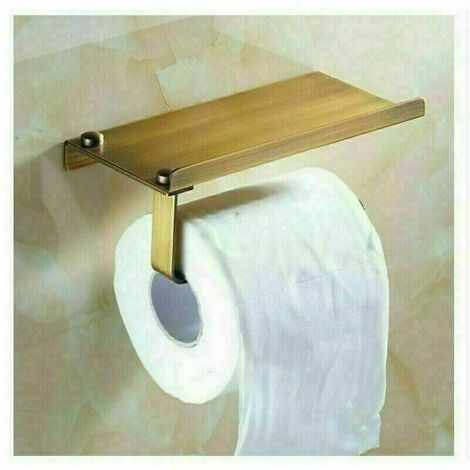 Porte-papier Toilette, Sans Perçage, Installations De Bain, Acier Inoxydable 304 Porte-Rouleau de Papier WC avec Etagère de Rangemen