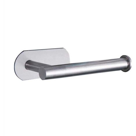 Porte-papier toilette sans perçage pour salle de bain et toilettes, acier inoxydable 304, nickel brossé (argent)