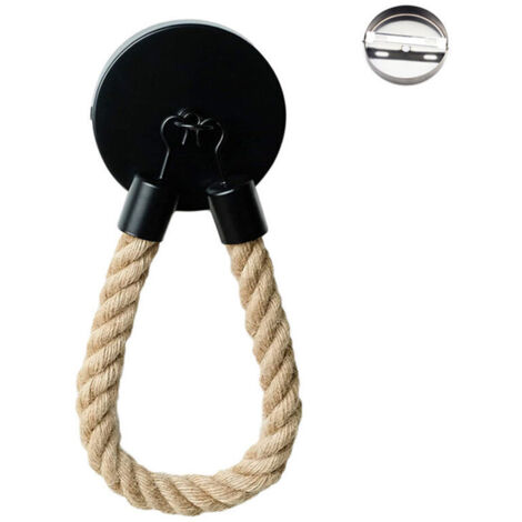 Porte Papier Toilette sans Perçage, Vintage Porte Rouleau Papier Toilette, Noir Mat Support Papier Toilette pour Salle de Bain et WC