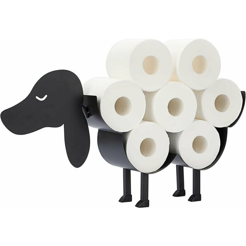 Porte-papier toilette Support de Rouleau de Papier Toilette Porte-Papier en métal Stockage de Papier en Forme de Chien pour Salle de Bain