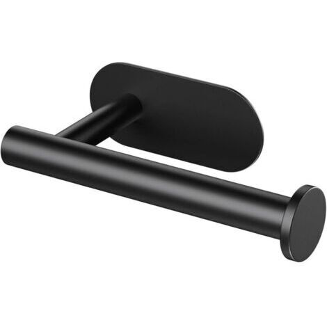 Porte Papier Toilette, Support Papier Toilette Auto-Adhésif sans Perçage, Porte-Papier Porte Rouleau Toilette Acier Inoxydable 304 de Haute Qualité, Colle Forte Collante étanche 3M - Noir