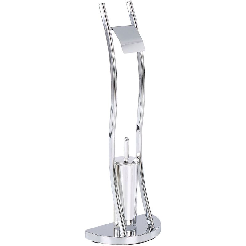 Beliani - Porte-papier Moderne et Support de Brosse sur Pied en Acier Argenté Soacha