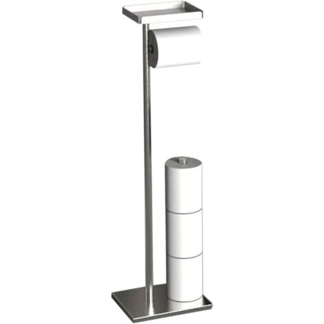 Porte-papier toilette sur pied - En acier inoxydable - 4