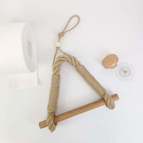 Porte-papier toilette vintage en corde de chanvre XVX pour salle de bain - 1 pièce 140"