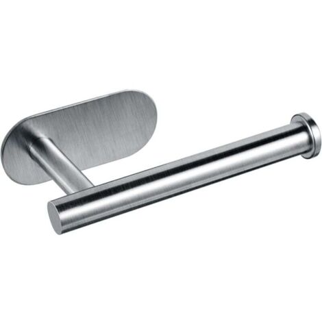 Porte Papier Toilette(Argent brossé), Support Papier Toilette Mural, 304 Acier Inoxydable Porte Rouleau Toilette, sans perçage Porte-Papier hygiénique Autocollant, Taille Unique