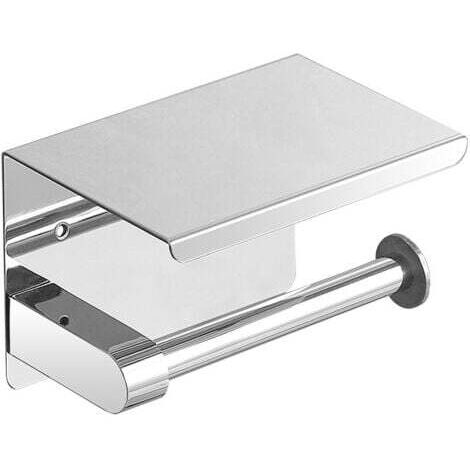Porte Papier Toilette,Auto-Adhesif Porte Rouleau Papier WC,Support Papier WC,Porte Papier Toilette Mural,Derouleur Papier WC, Porte rouleau toilette pour Salle de Bain,Aluminium (argent)