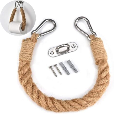 RNEMITERY Porte-papier toilette,porte-serviette en corde de chanvre industrielle décoration pour toilette salle de bain baignoire