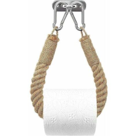 Porte-Papier Toilette,Porte-Serviette en Corde de Chanvre pour Salle de Bain et Cuisine Porte-Papier Salle de Bain Support de Rouleau de Serviette Toilette (Yellow)