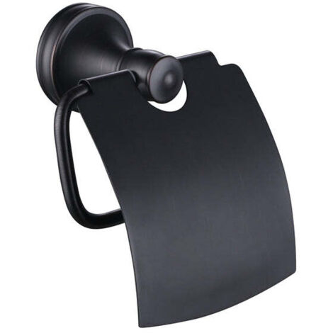 PORTE PAPIER TOILETTES 001 NOIR EN LAITON COLLECTION CÉPHISE