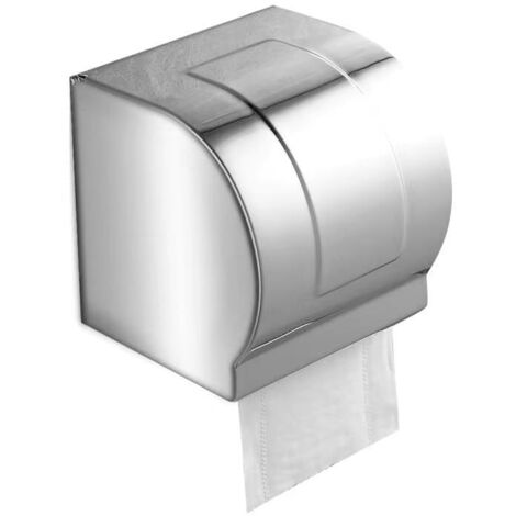 Porte-Papier Toilette,Support Papier Toilette Mural Porte Rouleau En Acier Inoxydable Couvercle De Papier Toilette Anti-Chat Mural Étanche