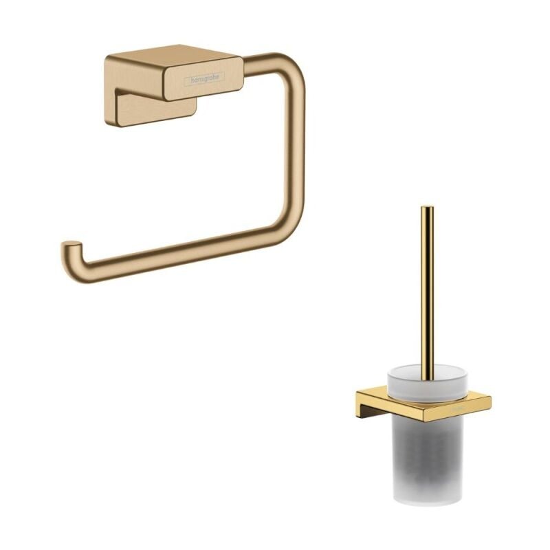 Porte-brosse wc Hansgrohe AddStoris + Porte-papier wc bronze brossé