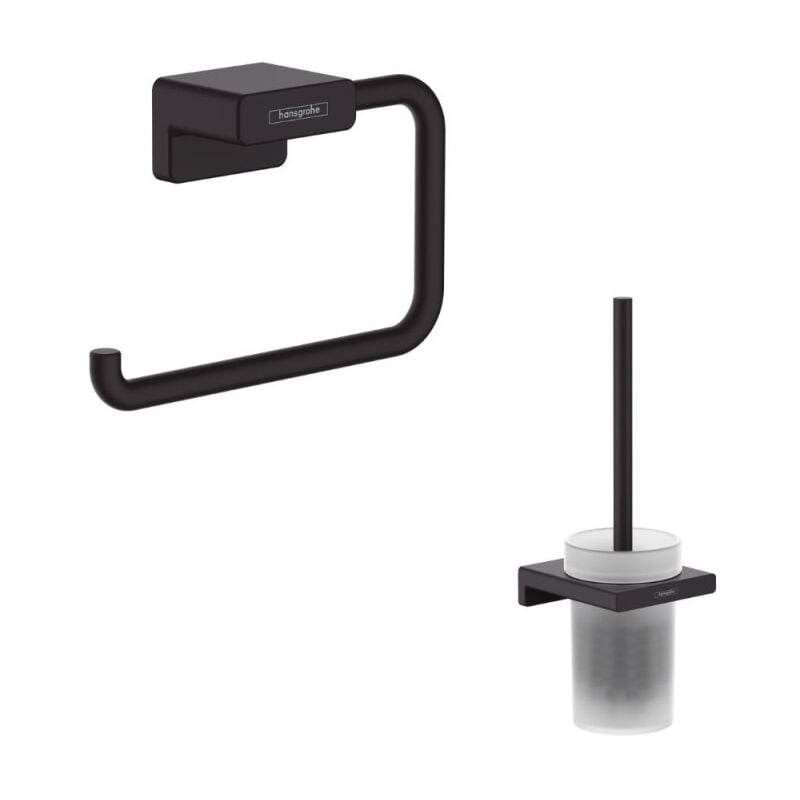 Hansgrohe - Porte-brosse wc Addstoris + Porte-papier wc noir mat