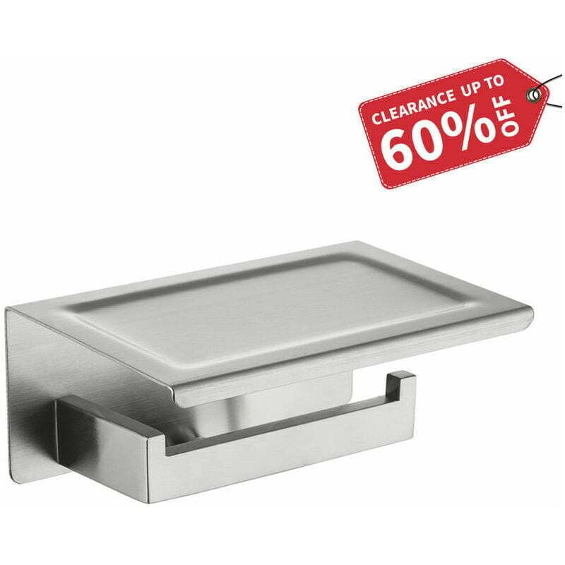 Porte Papier wc Porte Papier Toilette en Acier inoxydable Dévidoir Papier Toilettes Mural avec Support de Téléphone Brossé