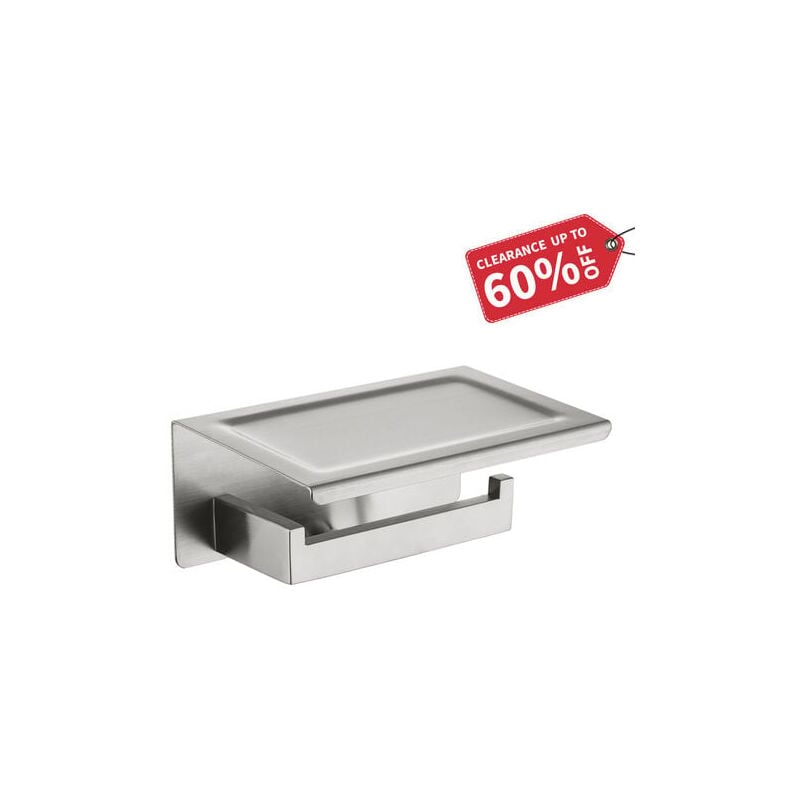 Porte Papier wc Porte Papier Toilette en Acier inoxydable Dévidoir Papier Toilettes Mural avec Support de Téléphone Brossé-Fei Yu