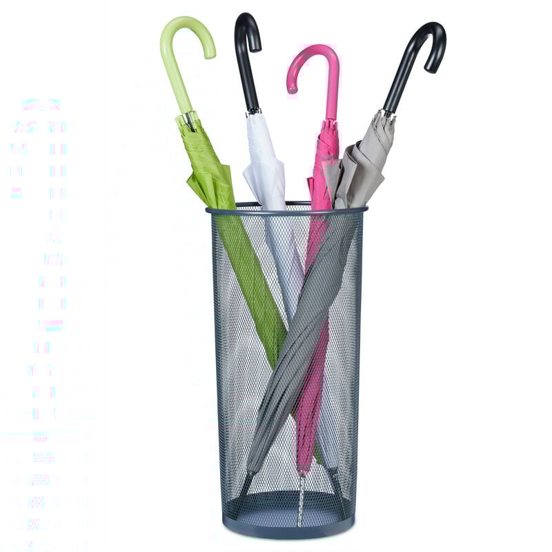 Porte-parapluie, acier, h x d: 50 x 26 cm, support pour parapluies et cannes, aspect grillagé, anthracite - Relaxdays