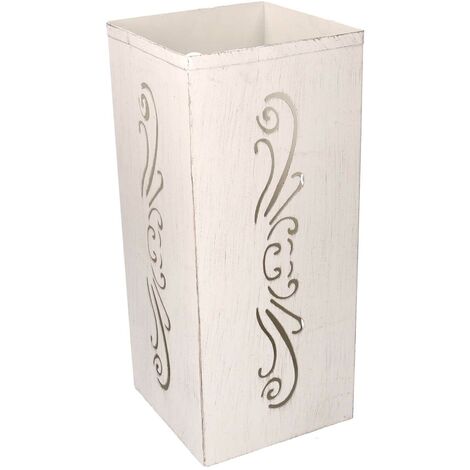 Porte-parapluie en métal crème carré 20,5x20,5h48