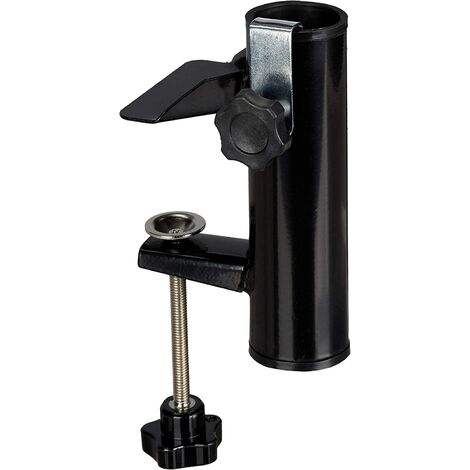 Porte-parapluie pour garde-corps de balcon carré, taille de tube 19-38 mm, acier, support, 15,5 cm, noir