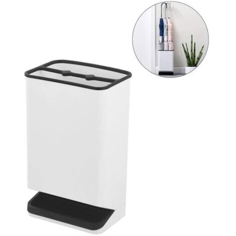Porte-Parapluie Rectangulaire en Plastique avec Plateau d'Égouttement - 6 Trous Style Carré pour Bureau et Hôtel