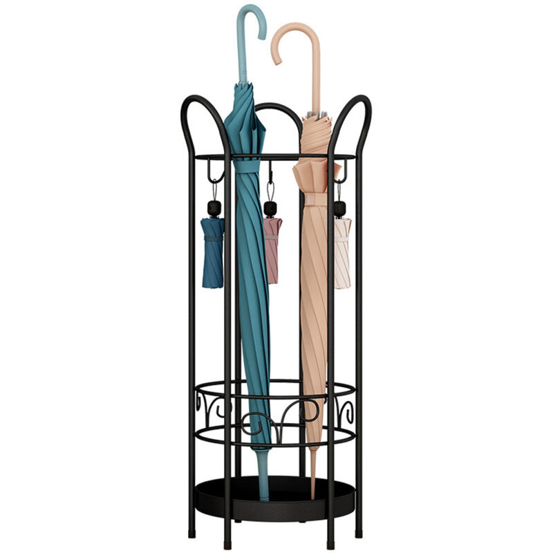 Porte-parapluies, Porte-parapluies Rond pour entrée, Porte-parapluies en métal Moderne, Porte-parapluies avec Plateau d'égouttement intégré,