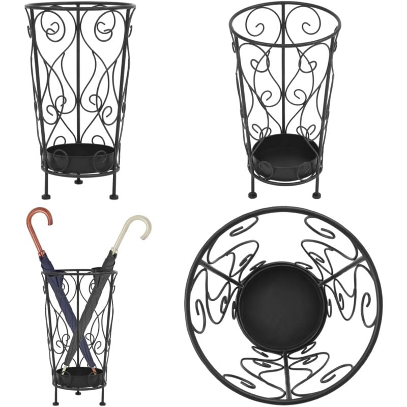 Vidaxl - Porte-parapluie Style vintage Métal 26 x 46 cm Noir - porte-parapluie - porte-parapluies - Home & Living - Noir