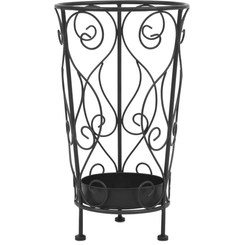 Porte-parapluie, Support pour Parapluies d'Entrée Style vintage Métal 26 x 46 cm Noir ASAF48847 design in